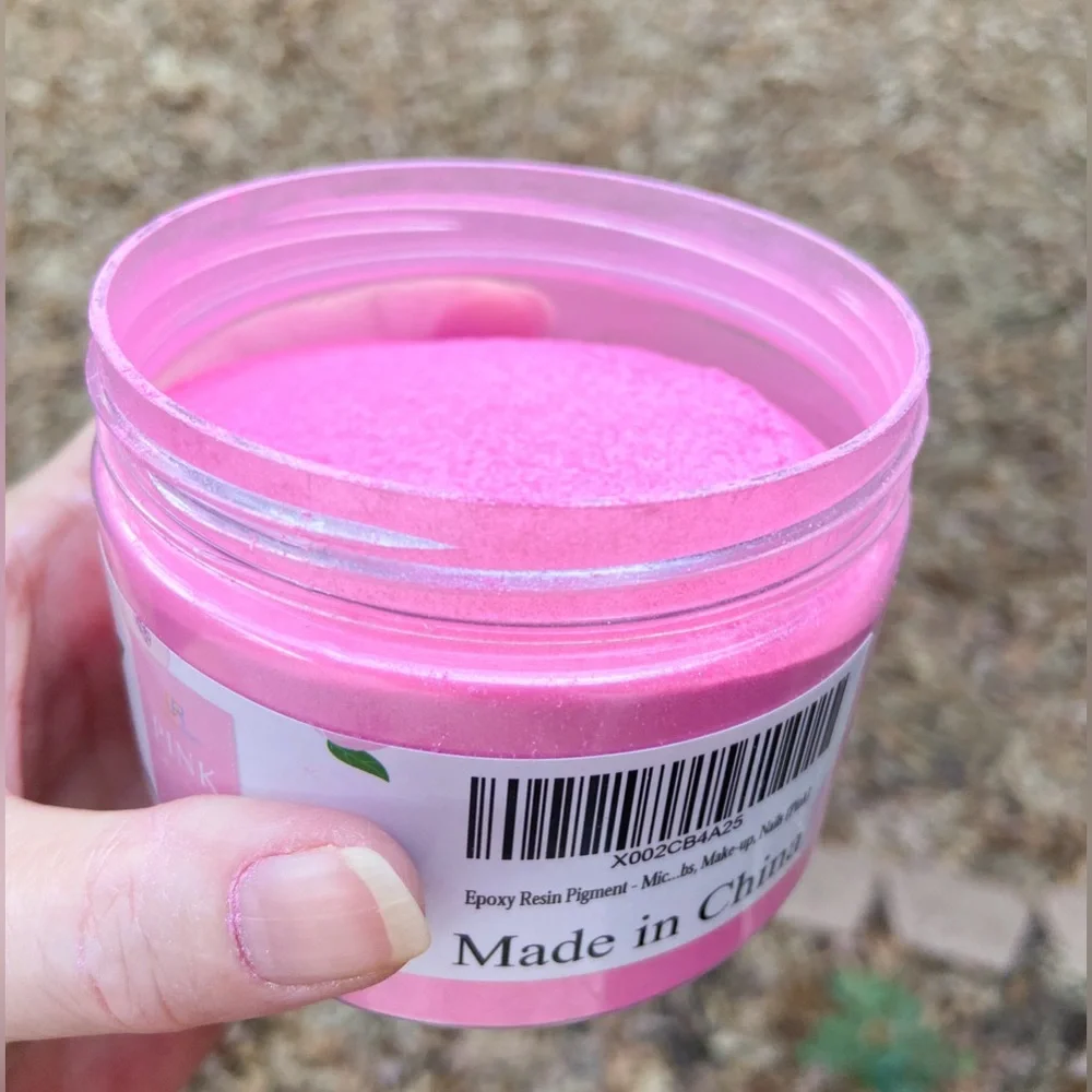 Mica Powder Pearl Pink Resin Art Pigment, Measure Cup and Needle Tip Ink Bottles